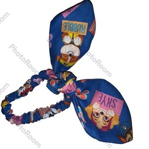 Paw Patrol scarf tie scrunchie hand made USA blue print cotton rare print gift